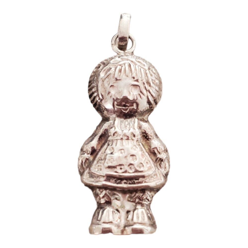 Vintage Macmillan Topazio 1975 Sterling Silver Raggedy Ann Pendant